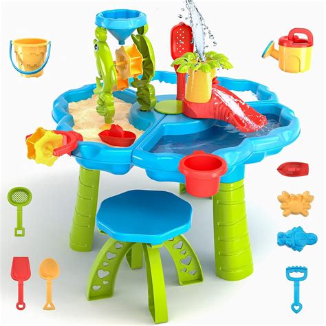4 in 1 Kids Sand and Water Table – Beach Play Activity Table Sandbox ...