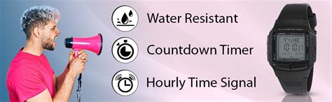 Casio Vintage DB-36-1AVDF Digital Grey Dial Unisex Watch Black Resin ...