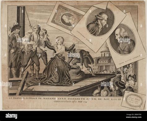 The last execution of Anne Elisabeth sister of King Louis, guillotined May 10, 1794 Stock Photo ...