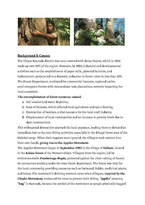 Appiko Movement: Environmental Conservation in the Western Ghats (CA ...