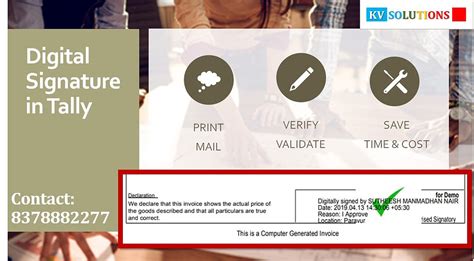 Digital Signature on Sales Invoice | KV Solutions
