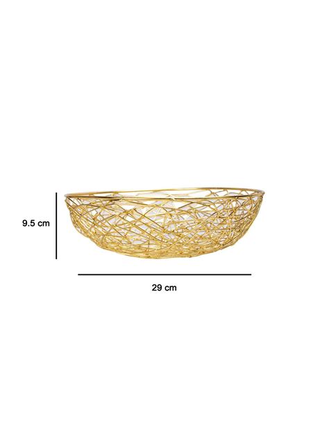 Wire Fruit Basket Gold Fruit Bowl for Kitchen Counter Wave Fruit Basket ...