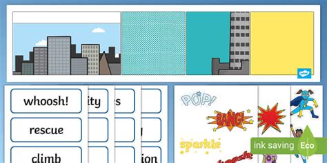 Superhero Comic Strip Display Key words (teacher made)