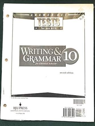 Buy writing and Grammar 10 Test Key Book Online at Low Prices in India ...