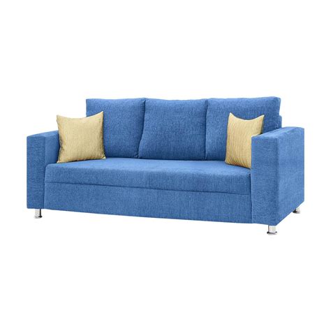 Comfort Couch Classic Valencia Three Seater Sofa (Blue) : Amazon.in ...