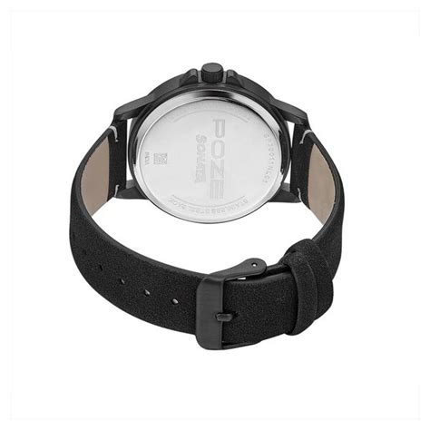 Buy Online Poze by Sonata Quartz Analog Black Dial PU Leather Strap ...
