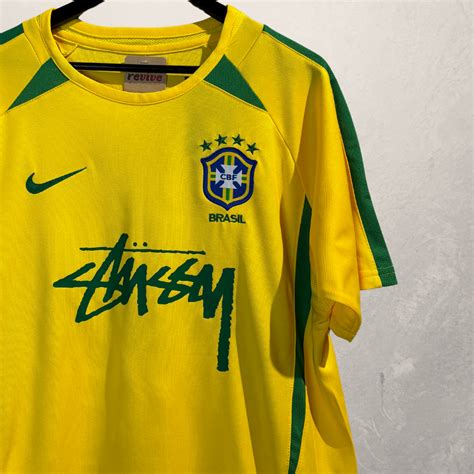 Nike x Stussy yellow Brazil football jersey L – Revive Haarlem