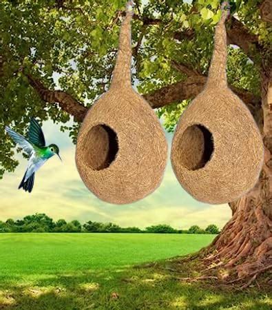 Verbier Coconut Fiber Bird Nest Hanging Bird House Breeding House for ...