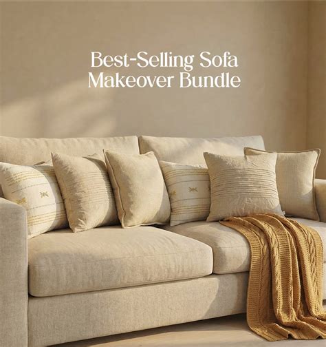Luxury Sofa Makeover Set | Desert Sun Knitted Sofa Throw paired with C ...