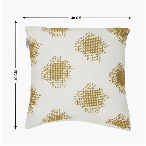 Buy PORTICO Lotus Yellow Printed Cushion Covers - 40x40cm - Set of 2 ...