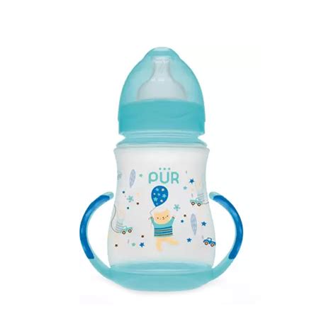 Pur Wide Neck Bottle With Base Handle Blue - 250 ml - Cureka