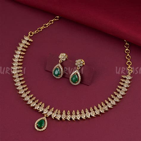 Mehendi Polish Mango AD Stone Necklace 268 – URVASI LADIES NOVELTIES