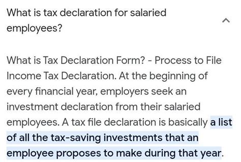 Income tax declaration for salaried employees - Brainly.in