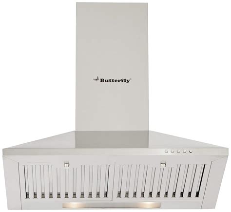 Butterfly Stainless Steel Pyramid Baffle Filter Kitchen Chimney with 60 ...