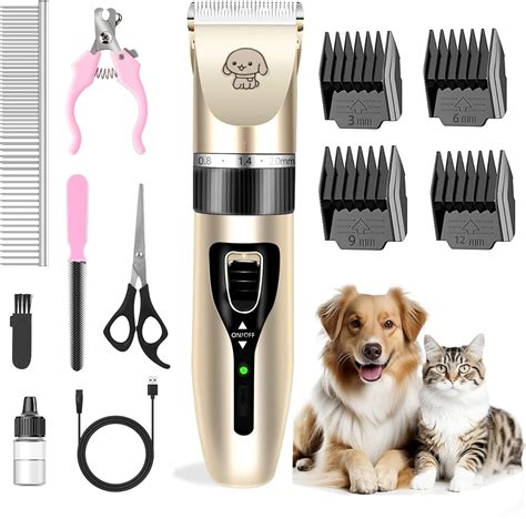 Fitfort Cordless Dog Grooming Kit - Wireless Hair Clippers for Dogs ...