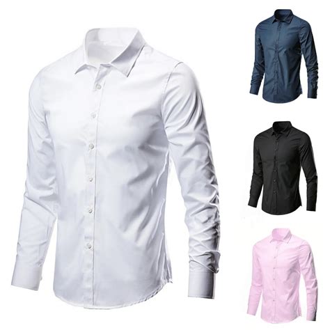 Classic men's plain long sleeve shirt | Shopee Philippines