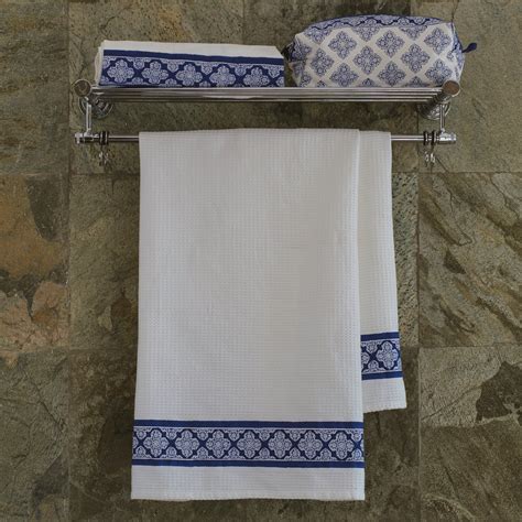 Jali indigo bath towel – Inka
