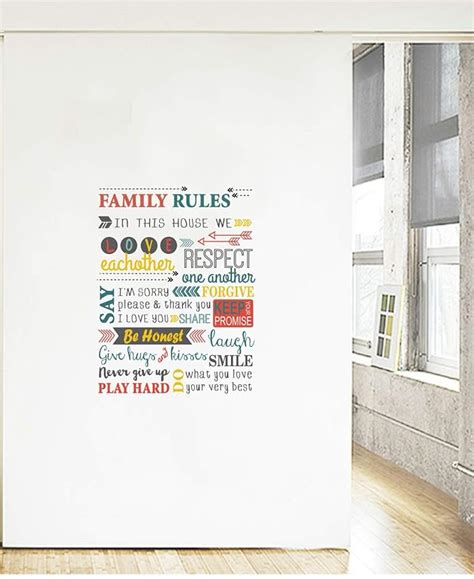 Decal O Decal Wall Decals 'Happy Family Rules 'Wall Stickers |PVC Vinyl ...