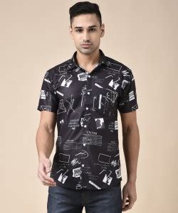 Nirvaan Men Printed Casual Black Shirt - Buy Nirvaan Men Printed Casual ...