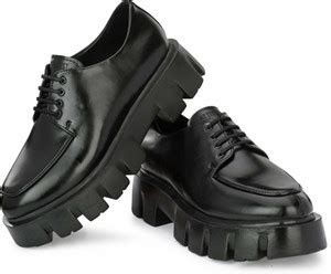 ATTITUDIST Matte Black High Heel Formal Derby Shoes For Men Corporate ...