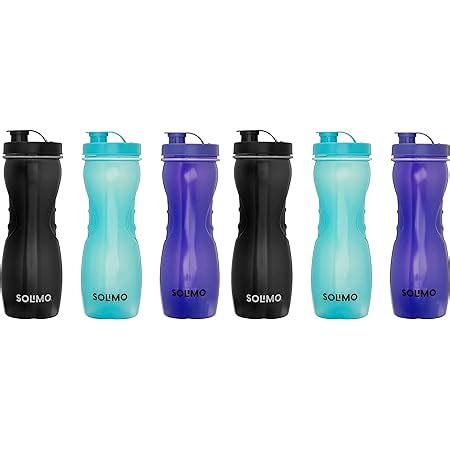 Amazon Brand - Solimo Plastic Water Bottles (Set of 6, 1000ml, Frigo ...