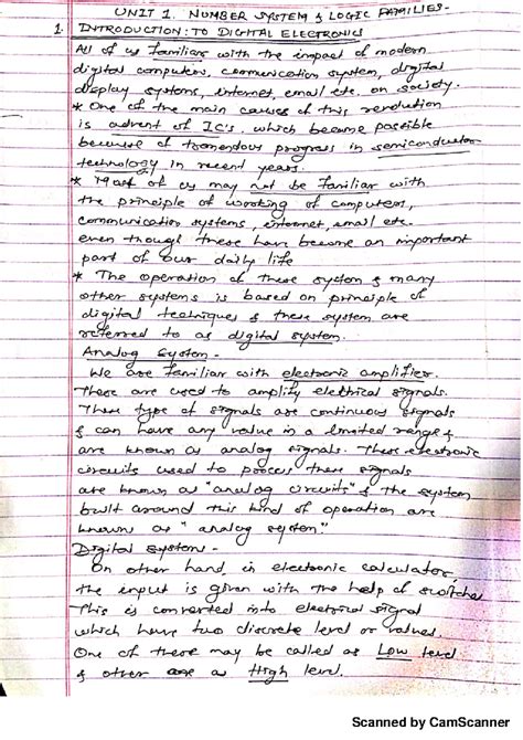 Introduction to Digital Electronics - Handwritten Notes (Unit 1) - Studocu
