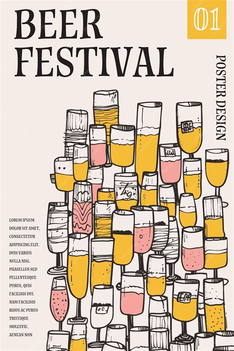 Premium Vector | Beer festival poster background illustration flyer for ...