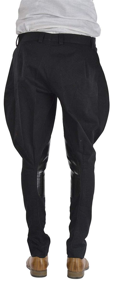 Buy Men/women Traditional Black Cotton Jodhpurs Equestrian Leather ...