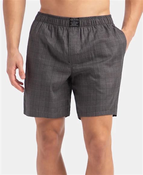 Buy Tencel Lyocell Cotton Checkered Boxer Shorts with Side Pockets ...