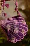 Buy Purple Zari, Embroidery Shailaja Printed Shell Shaped Bag by Baise ...