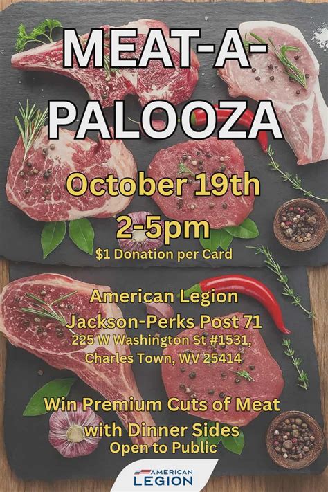 Meat-a-palooza! at the American Legion, 225 W. Washington St., Charles ...