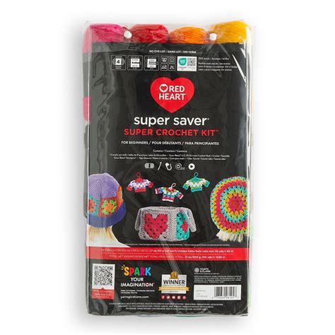 Red Heart Super Saver Super Yarn Kit 10 pack-Crochet W/Accessories ...
