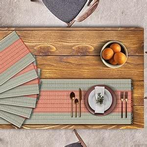 Buy SHILP KATHA Handmade River Grass Dining Table Mats Set of 6 with ...