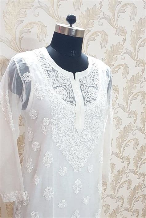 Chikankari Semigeorgette Kurta