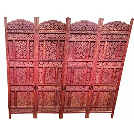 ACE WOOD CRAFTS Handcrafted 4 Panel Foldable Wooden Room Partition and ...