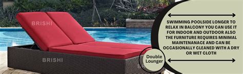 BRISHI Outdoor Swimming Double Poolside Lounger Beach Sunbathing Lawn ...