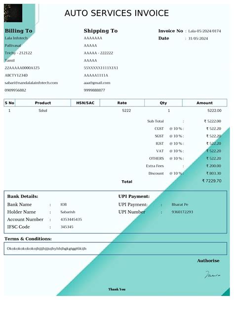 Invoice Free | Auto Service Invoice Generator,Creator,Maker