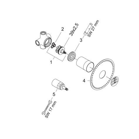 hansgrohe Shut-off and diverter valves: Basic set for Quattro four-way ...