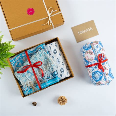 Hand Block Cotton Unstitched Suit Set & Toiletry Bag Gift Set – DMAASA