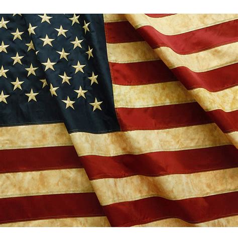 Anley Vintage Style Tea Stained American US Flag 3x5 Foot Nylon ...