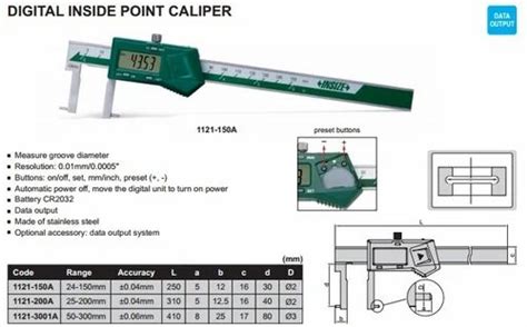 Special Verniers - Insize Digital Inside Knife Edge Caliper Authorized ...