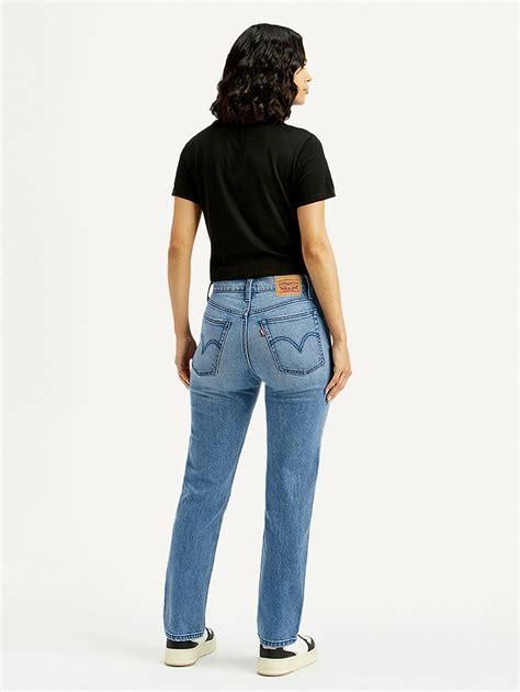 Women's Light Blue Wedgie Straight Fit Mid Rise Jeans – Levis India Store