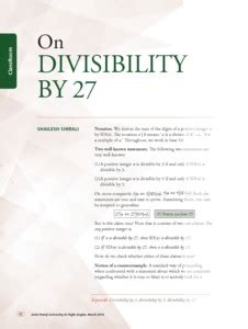 On divisibility by 27 - ePrints@APU
