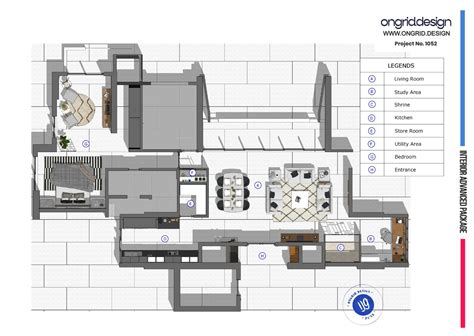 3 Bedroom Luxury Apartment Design - 360 View – Ongrid Design