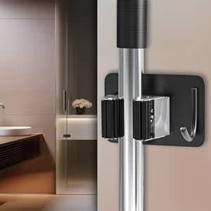 Fourfox® 4 PCS Self-Adhesive Mop Broom Wiper Holder - Wall Mounted ...