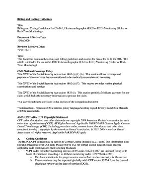 Fillable Online downloads cms Billing and Coding Guidelines for CV-016 ...