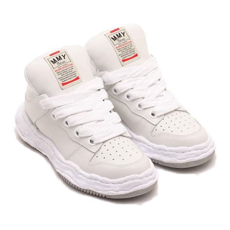 Maison MIHARA YASUHIRO WAYNE LEATHER PUFFER LOW ホワイト （メゾン ミハラヤスヒロ ウェイン ...