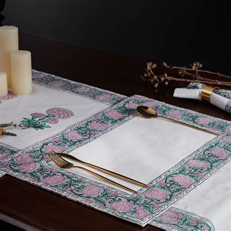 Meesha Magenta Pink Reversible Placemats