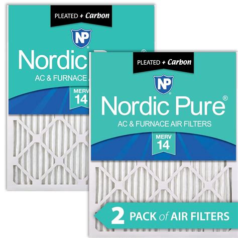 Nordic Pure 20x20x1M14+C-2 MERV 14 Plus Carbon AC Furnace Filter ...