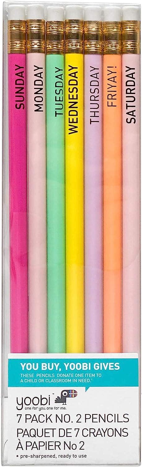 Buy Yoobi No. 2 Pencils | Round (Days of the Week) Online at Lowest ...
